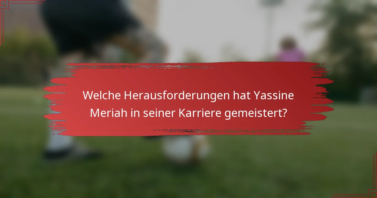 Welche Herausforderungen hat Yassine Meriah in seiner Karriere gemeistert?