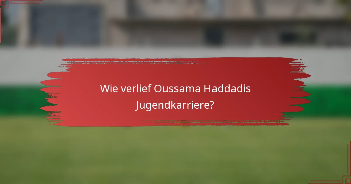 Wie verlief Oussama Haddadis Jugendkarriere?